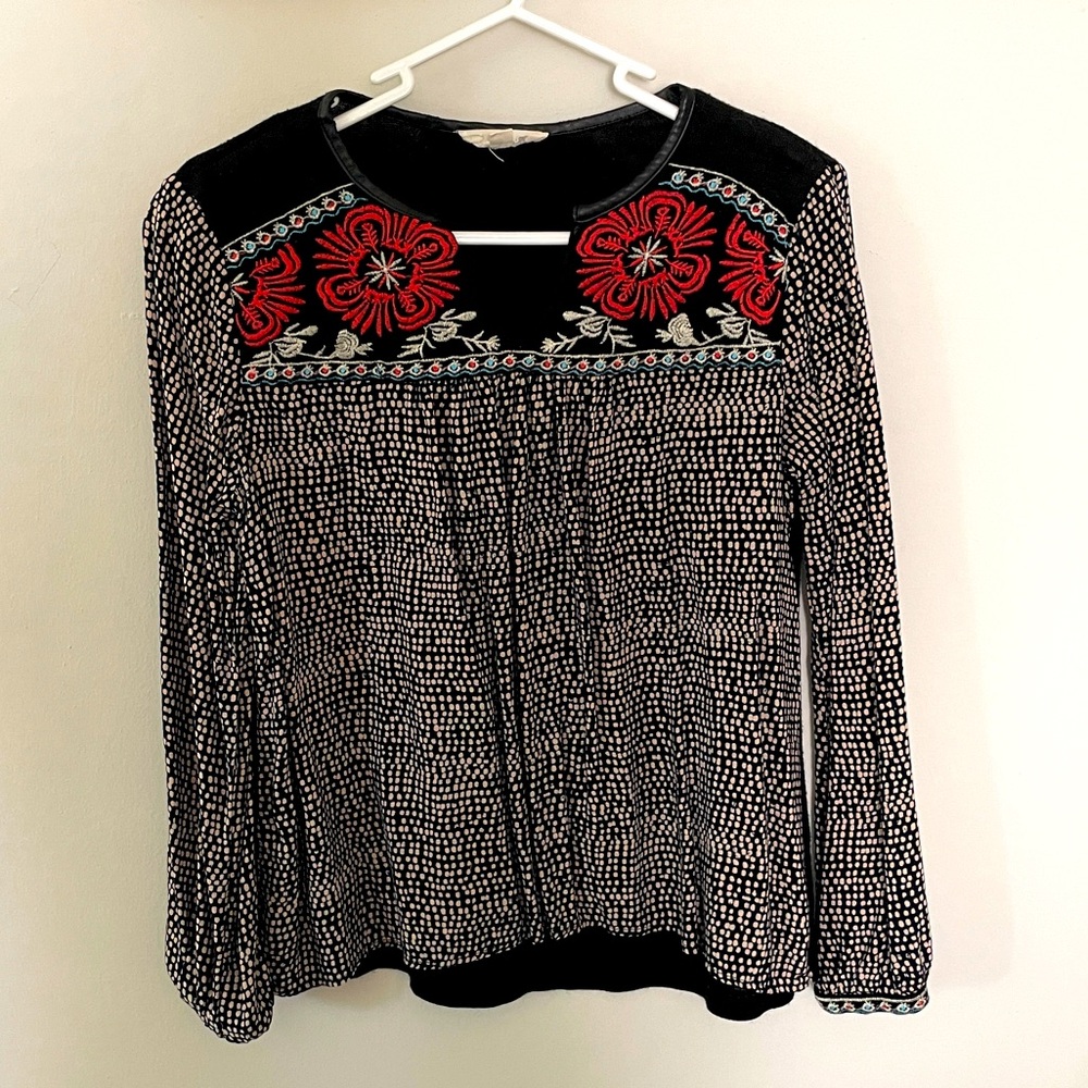 THML Embroidered Long Sleeve Blouse